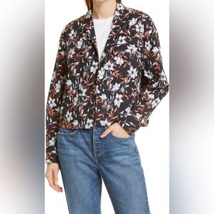 Rag & Bone Fall Floral Cropped Linen Jacket XL